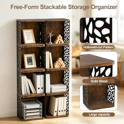 Small Bookcase, Small Bookshelf for Small Spaces Cube Organizer - Image 6