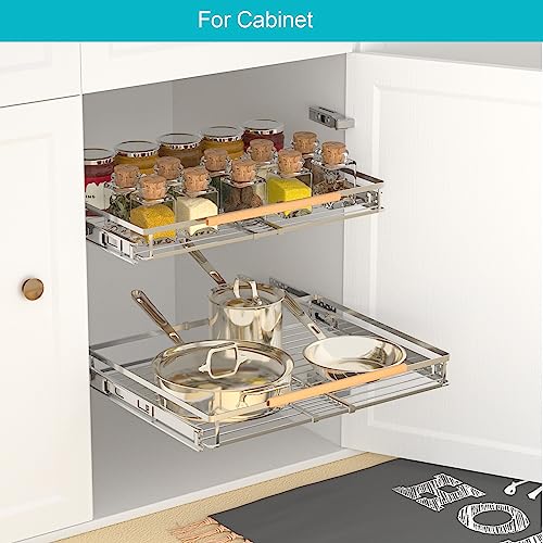 iPEGTOP Pull Out Cabinet Drawer Shelf Organizer, Extendable - Image 4