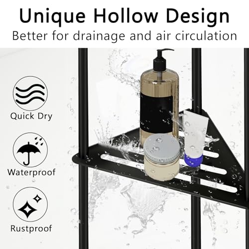 Standing Shower Caddy Corner, 3 Tier Stainless Steel Shower - Image 7