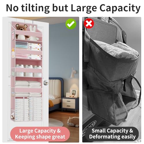 TAHAVICE 1PC Pink Over the Door Nursery Organizer - Image 3
