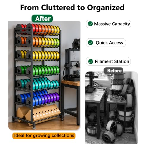 3D Printer Filament Storage Rack, 7-Tier Double-Row, 126 Spools - Image 7