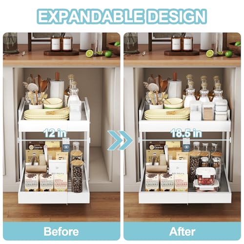 Golener 2-Tier Expandable Pull Out Cabinet Organizer | Under Sink Stor - Image 3