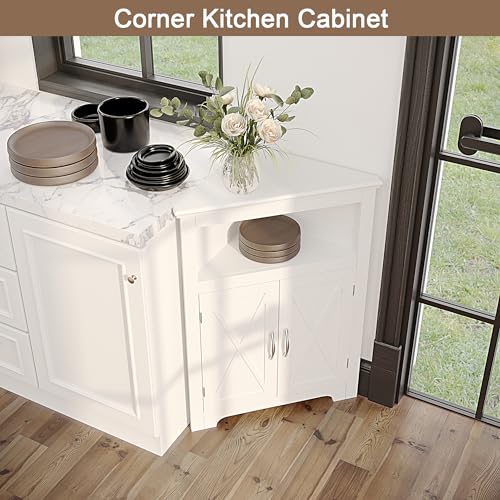 ChooChoo Corner Storage Cabinet with Barn Door Design - Image 5