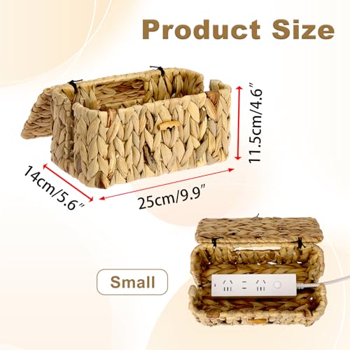 BTSKY Woven Cable Management Box with Lid Water Hyac | All Products - Image 4