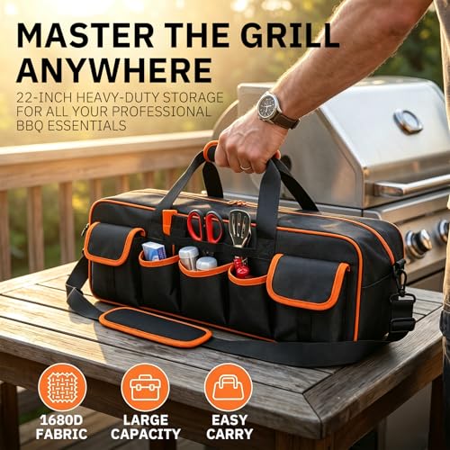 Grill Tool Storage Bag, 22" BBQ Tool Bag with 6 Pockets - Image 6