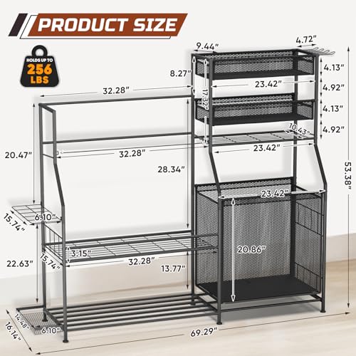 Garage Sports Equipment Organizer,3 Golf Bags Storage Stand - Image 3