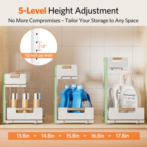 Delamu Under Sink Organizer Kitchen, 2-Tier Pull-Out - Image 6