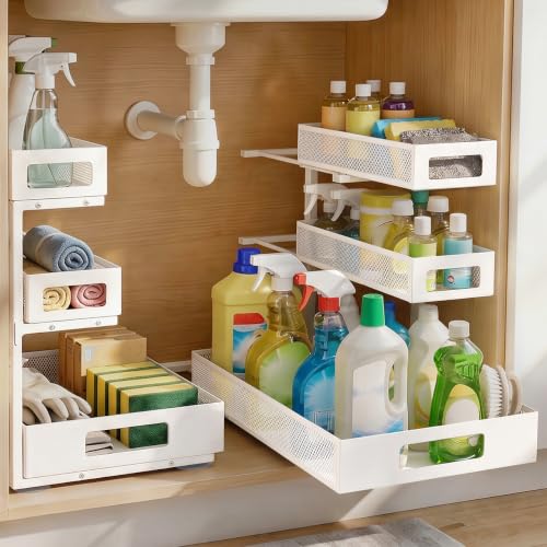 3 Tier Under Sink Organizer for Bathroom, Pull Out D | Under Sink Stor - Image 2