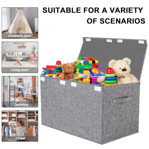 Large Toy Box Chest Storage with Lid - Collapsible Kids - Image 6