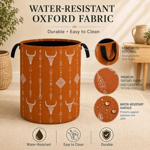 Western Bull Boho Laundry Basket Large Laundry Hamper - Image 4