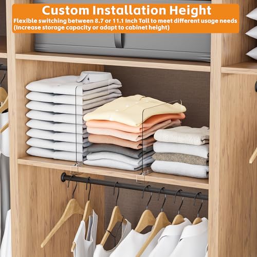Yieach Adjustable Height Clear Shelf Dividers,6 Pack Acrylic - Image 3