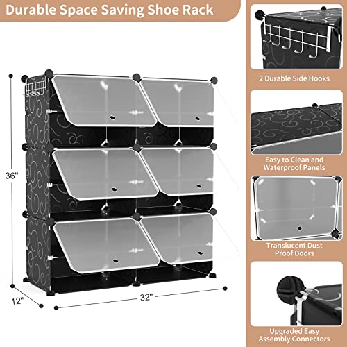 ROJASOP Portable Shoe Rack Organizer 6-Tier Shoe Cabinet 24-Pair - Image 4