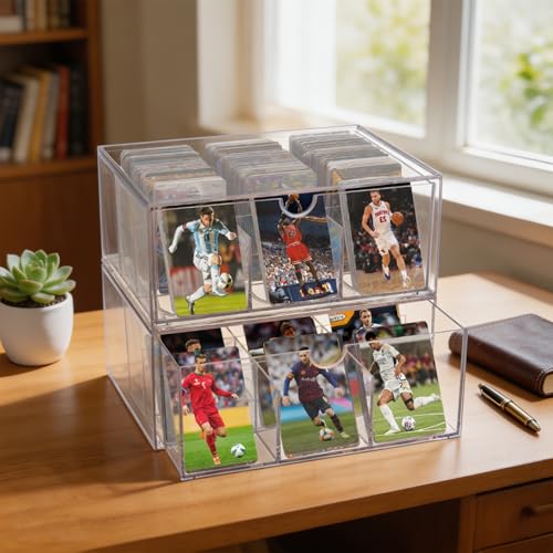 2 Pack Trading Card Storage Box - 3200+ Clear Plastic - Image 3