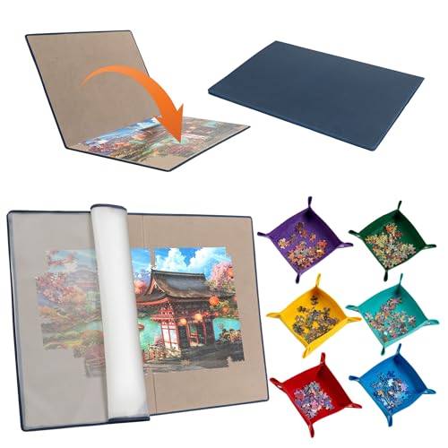 Tektalk Foldable Jigsaw Puzzle Board with 6 Color Sorting Trays - Image 2