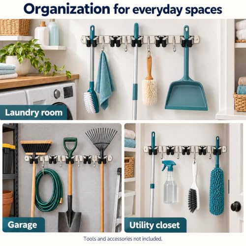Mop and Broom Holder Wall Mount, Broom Organizer - Image 6
