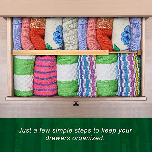 4 Pack Bamboo Drawer Dividers 2.6" High, Adjustable from 12 Inch - Image 5