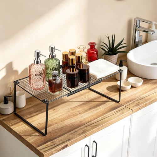 NBEADS Extendable Dense Mesh Metal Shelf, Black - Image 3