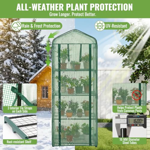 Mini Greenhouse Indoor Outdoor 4 Tier Portable Greenhouse - Image 5