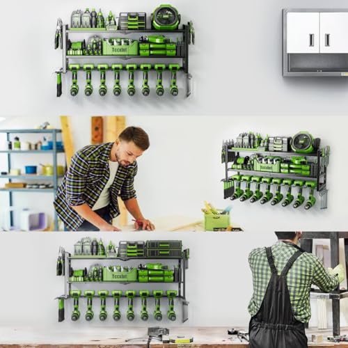 Power Tool Organizer - 3 Layer 8 Drill Holder Wall Mount - Image 7