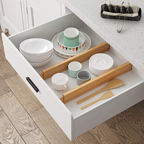 BAMEOS Bamboo Expandable Drawer Dividers – Fits 16.6"–22" - Image 4