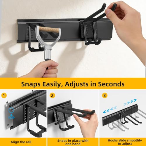 49.5 Inch Garage Tool Organizer, 6 Double-layer Hooks - Image 7