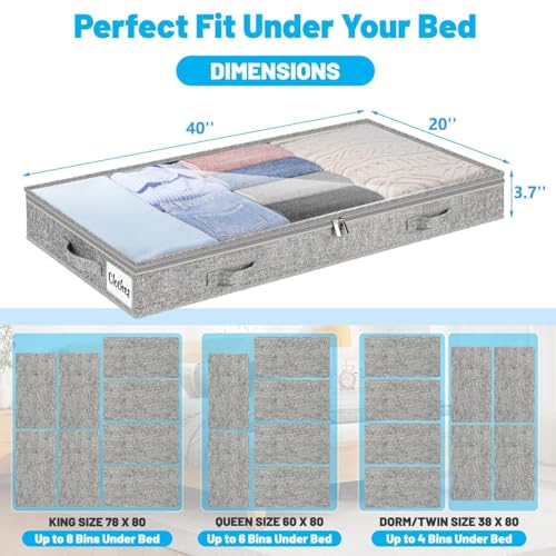 4 Inch Low Profile Under Bed Storage Drawer 2 Pack, Lightweight - Image 6