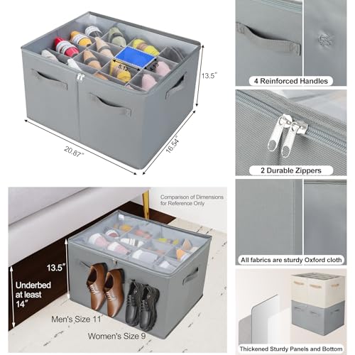 Shoe Organizer for Closet, Foldable Shoe Box | Home Organization - Image 4