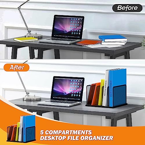 Kuntine.B Desk File Organizer Upright Mesh Desktop Organizer File - Image 5