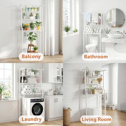 UDEAR 3-Tier Over The Toilet Rack,with Hanging Rod - Image 4