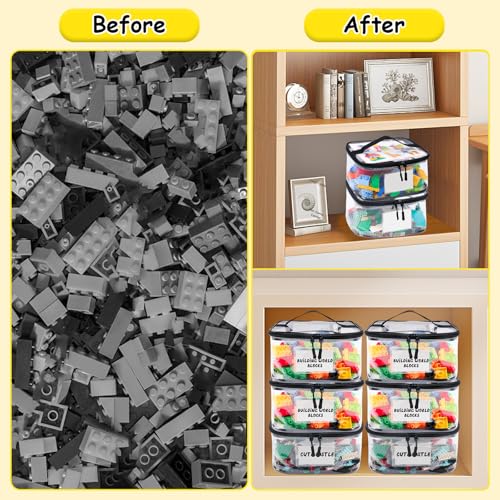 6 Pack Clear Toy Storage Bag with Name Tag& Manual Pocket - Image 7