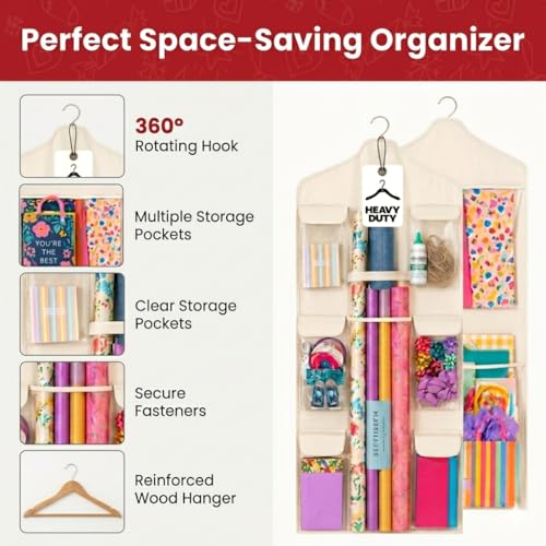 Wrapping Paper Organizer Storage – Double-Sided Hanging - Image 5