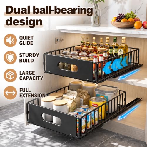 2 Pack Pull Out Cabinet Organizer,Heavy Duty 12"W x 17"D - Image 6
