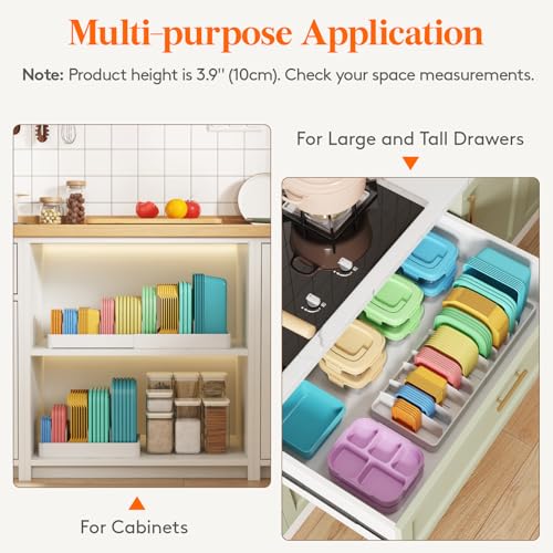 Lifewit Kitchen Cabinet Organizer for Food Contanier Lid with 9 - Image 8