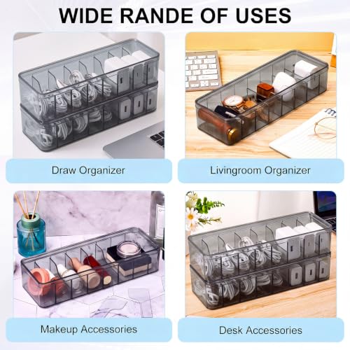 Tatuo Cord Organizer for Drawer Desktop, Gray, 2 Pack - Image 7
