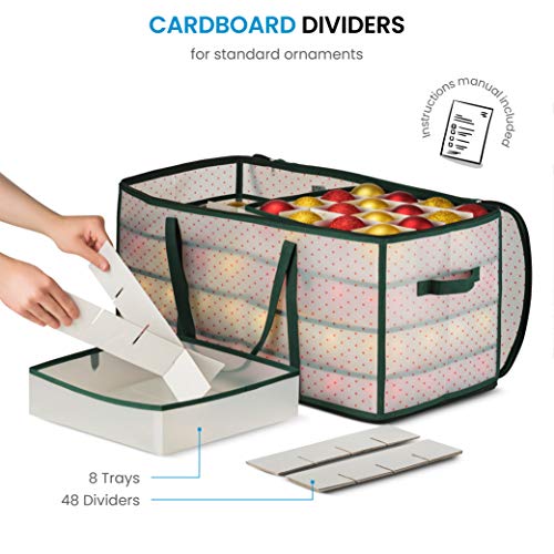 ZOBER Christmas Ornament Storage Box Plastic - Stores 128 - Image 5