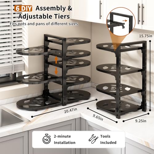 Adjustable Heavy Duty Pots and Pans Organizer Under Cabinet - Image 4