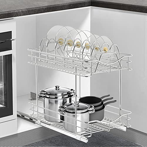 FULGENTE Pull Out Cabinet Pots and Pans Organizer 11" W x 18" D 2 - Image 2