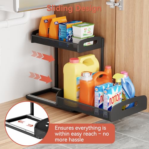 YASONIC 2 Pack Under Sink Organizer, 2 Tier Height A | All Products - Image 3