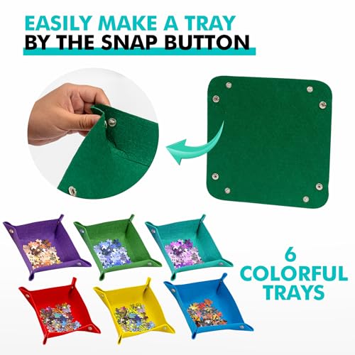 Becko US 2000 Piece Foldable Puzzle Board with 6 Sorting Trays & - Image 7