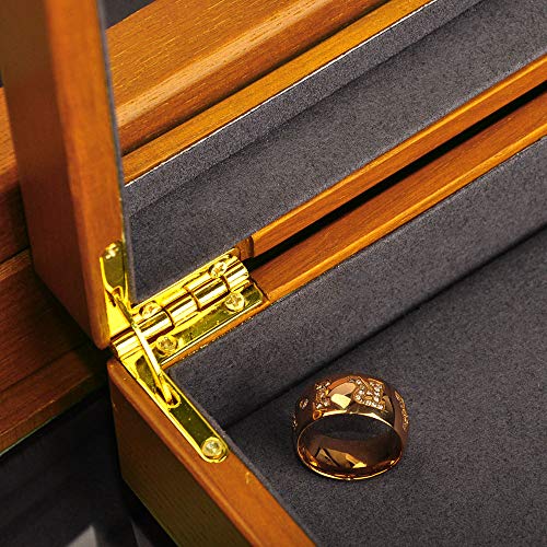 Oirlv 12 Grids Vintage Solid Wood Jewelry Box Microf | Jewelry Organiz - Image 8