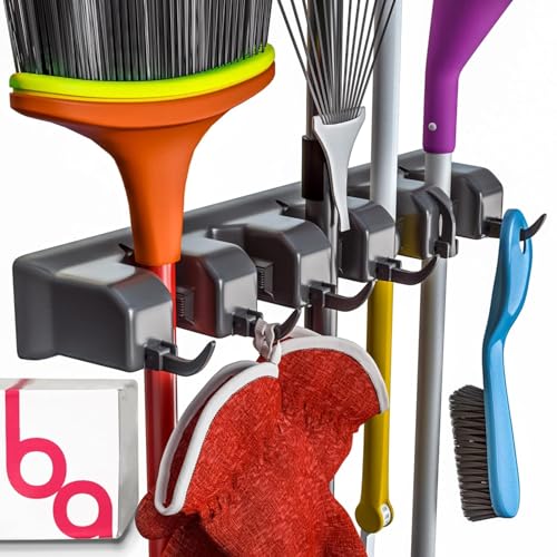 Broom Holder Wall Mount, Broom and Mop Organizer Wall Hanging - Image 2