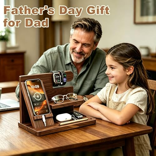 Gifts for Men Wood Phone Docking Station Birthday Gift for Men - Image 4