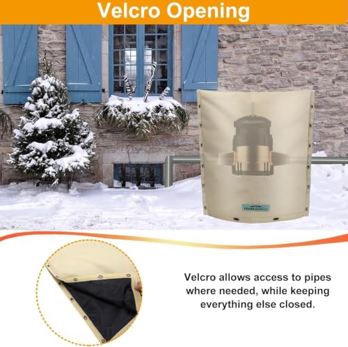 Insulated Backflow Preventer Cover, 18" W x 34" H, Khaki - Image 6