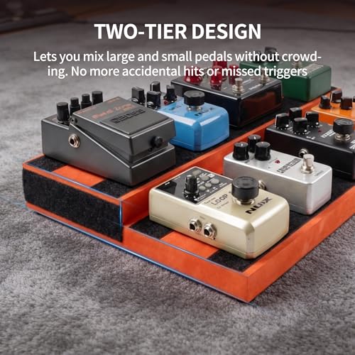 Rockhouse 2-Tier Orange EVA 17.3"x11" Guitar Pedal Board for Home - Image 4
