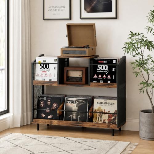 KirKical 3-Tier Large Capacity Record Player Stand, Holds Up - Image 3