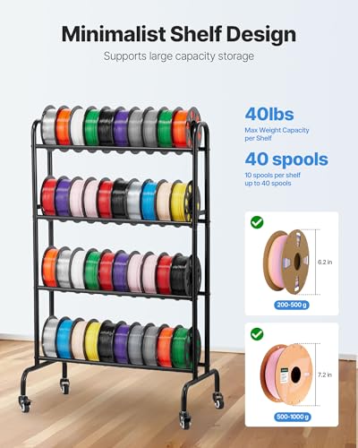 VEVOR 3D Printer Filament Storage Rack, 4 Tier Heavy Duty - Image 3