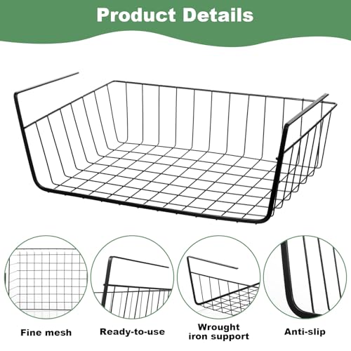 6 Pcs Undershelf Storage Basket Under Shelf Wire Basket - Image 5