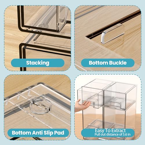 Stackable Storage Drawers, 3 Pack Clear Acrylic Makeup & Baby - Image 6