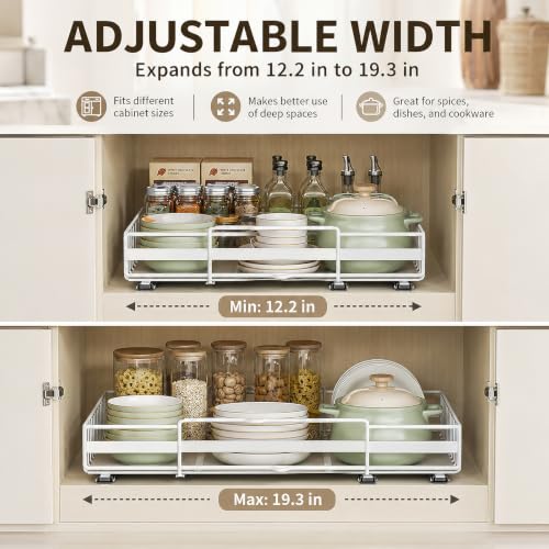Pull Out Cabinet Organizer, Adjustable Kitchen Sliding Shelf - Image 4