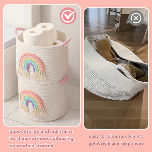 Toy Storage Baskets Woven Cotton Rope Storage Basket - Image 8